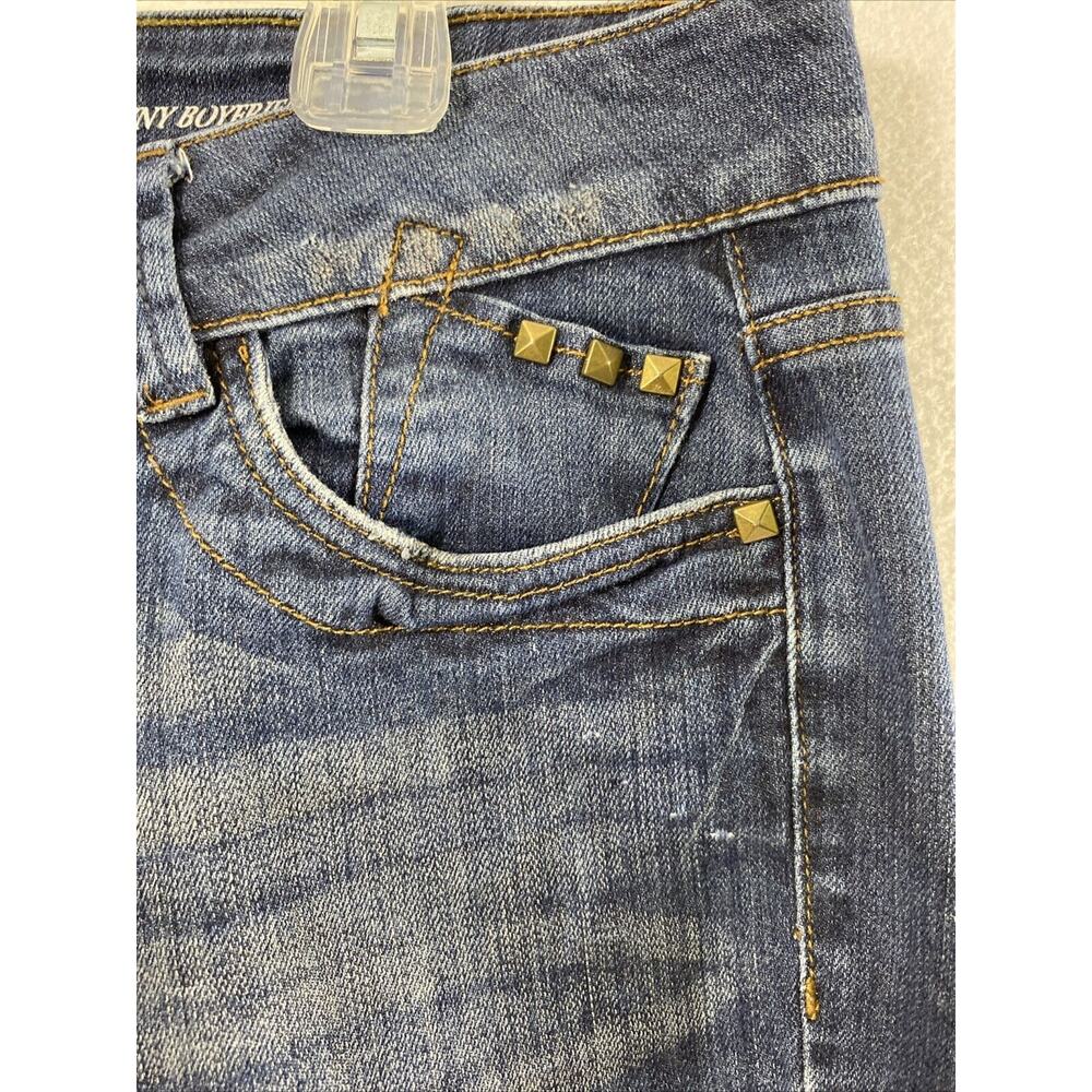 Elle Jeans Womens Size 10 Skinny Boyfriend Distress Dark Wash Denim Casual - Picture 12 of 14